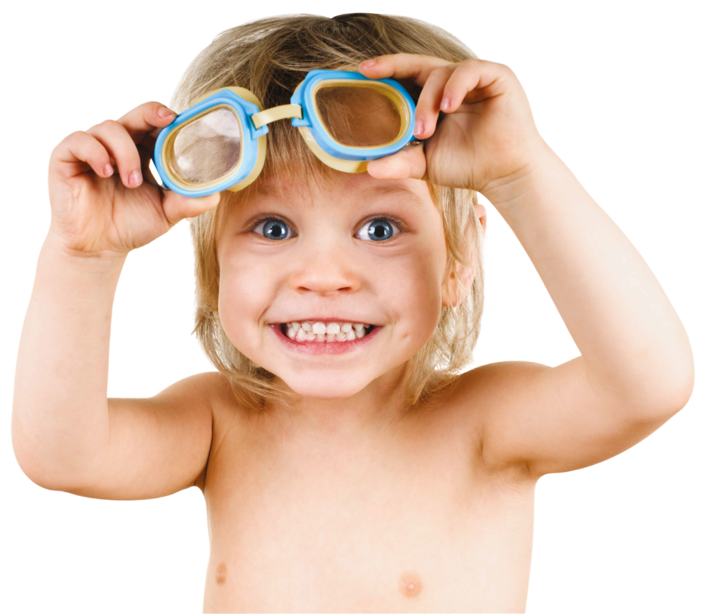 swim boy with goggles